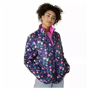 Official Disney Parks Alice In Wonderland Floral Reversible Puffer Jacket XS